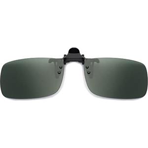 JM Clip Occhiali da Sole Polarizzata con Lenti Flip Up Senza Montatura per Occhiali da Vista Verde