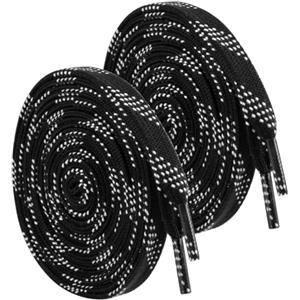 Vidacharmy 1 paio di pattini cerati, lacci professionali per hockey su ghiaccio, piatti, lacci cerati, 120 pollici - 305 mm, anche per pattini in linea e scarpe arrotolate, Nero. taglia unica