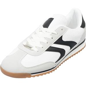 JOMIX Sneakers Donna Scarpe da Ginnastica Tennis Casual Comode Vintage Passeggio Antiscivolo Leggere Flat Sportive (WTS250749, Bianco, 37 EU)