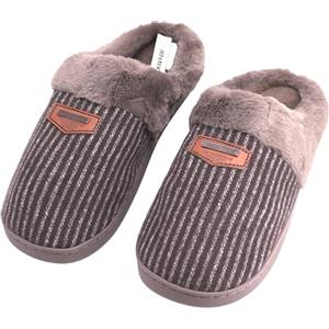 JOMIX Ciabatte Uomo con Tessitura Pantofole da Uomo Invernali Scarpe da Casa Caldi e Comodi MIS255203 (Marrone, 45)