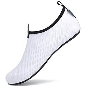 SAGUARO Scarpe da Immersione da Scoglio Scarpette da Bagno Mare Spiaggia Antiscivolo Scarpe Acqua per Nuoto Piscina Spiaggia Canottaggio Vela Aqua Fiume Mare,032 Bianco 42/43 EU