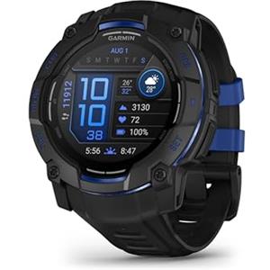 Garmin Instinct 3, Smartwatch, 50mm, Display AMOLED 1,3", Lunetta in metallo, 10ATM, GPS Multi-band, Torcia, 90+ App per lo Sport, Pay, Autonomia 24 giorni, (Bolt Blue)