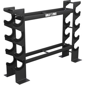 GORILLA SPORTS® Porta Pesi - Multifunzionale, 68x20x52 cm, Carico Mass. 300 kg, Nero - Manubri Palestra Casa, Rastrelliera, Attrezzi, Rack, Supporto Manubrio, Home Gym, Dischi, Accessori, Fitness