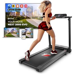 YM Tapis Roulant Salvaspazio 14 km/h, Marchio Italiano, Bluetooth + APP Interattive, Tapis Roulant Elettrico Pieghevole, Porta Tablet, Display LED, Garanzia e Assistenza ITALIA, NEXT 2000, Your Move