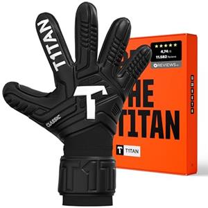 T1TAN Classic 1.0 Black-Out - Guanti da portiere - con protezione per le dita - guanti da portiere di calcio - taglia 9