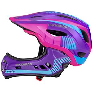 ROCKBROS Casco Bimbi Casco Integrale Bici per Bambini Bici MTB BMX con Mento Staccabile 2 Dimensioni S 48-52cm M 54-57cm Modello Aggiornato Unisex Certificato CE