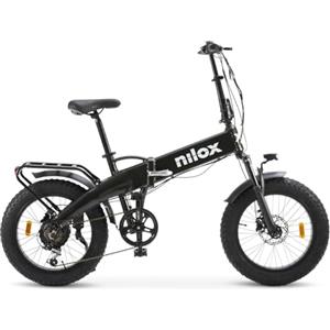 Nilox, Ebike X10 Ultra, Bici Elettrica Pieghevole, Fino a 90 km di Autonomia, Fino a 25 Km/h, Motore da 48 V/250 W e Batteria 48 V-13 Ah, Gomme FAT 20" x 4", Cambio a 6 Velocità