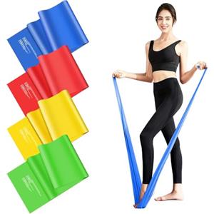 Fokky Elastici Fitness (Set di 4), 1.5M Elastico Fitness, Elastici Palestra per Crossfit, Costruzione Muscolare, Yoga, Pilates per Uomini e Donne