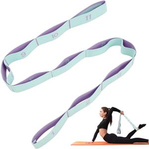 AiQInu Elastico Fasce di Resistenza, Elastici Fitness Yoga Stretching Band con 11 Loops, Fasce Elastiche Fitness per Yoga Pilates Fitnesse Stretching