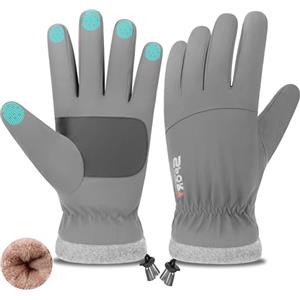 Bequemer Laden Termici Impermeabili Guanti Invernali Uomo Donna, Touch Screen Antiscivolo Guanti Moto con Polsino Antivento Regolabile e Fodera In Pile Spesso per Ciclismo Guida Corsa Pesca Escursionismo Regalo
