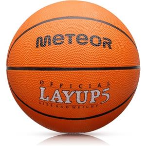 meteor Palla Basket Pallone Basketball - Taglia 5 o 6 o 7 - Giovani & Adulti Ideale per Formazione Pallacanestro - Layup