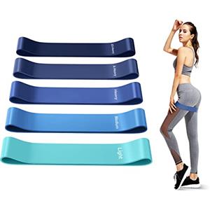 Fokky Elastici Fitness, Set di Bande Elastiche Fitness con 5 Livelli di Ressistenza, Potatili Fasce Elastiche di Resistenza per Esercizi,Yoga,Pilates,Glutei, Crossfit