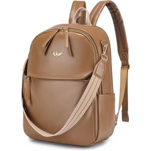 BAGZY Zaino Lufthansa 40x30x10 Bagaglio a Mano per British Airways Air France Zaini da Donna PU Pelle Antifurto Zaino Porta PC Portatile da 14 Pollic Impermeabile Zaini da Viaggio per Scuola