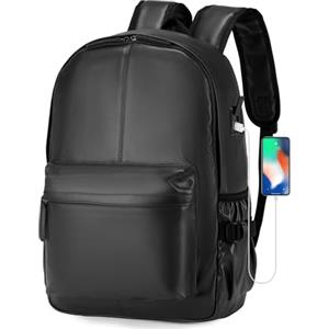 BAGZY Zaino Uomo Pelle Zaino da Viaggio Aereo Bagaglio a Mano 40x30x20 Zaini Porta PC 15.6 Pollici Zainetto Antifurto con Porta USB Borsa Porta PC Impermeabile per Universita Ufficio Moto Scuola Donna