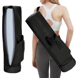 sportsnew Borsa da Yoga Donna Borsa Yoga Porta Tappetino Cerniera Intera con Scomparto Umido Tasca per Bottiglia d'acqua Tracolla Regolabile Adatto per il Pilates Fitness, Nero