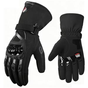 KEMIMOTO Guanti Moto Invernali, Guanti da Moto Termici Uomo Donna con Touch Screen e Impermeabile Protezione, Adatti da 0°C a 5°C, Ideali per Motociclismo a Ciclismo