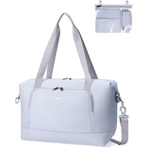 ECOHUB Borsone da Viaggio Pieghevole, Borsa da Viaggio Resistente All'acqua 40x30x20 per Ryanair, Bagaglio a Mano con Tasca Rimovibile per Oggetti Bagnati per Palestra, Aereo, Weekend,24L Grigio