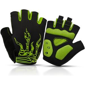 BTNEEU Guanti MTB Senza Dita Guanti Bici Gel Antiurto Antiscivolo, Mezze Dita Guanti Ciclismo Estivi Uomo Donna, Traspirante Guanti Sportivi Guanti Bicicletta per Outdoor Sport (Verde Chiaro,XL)