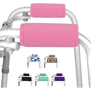 supregear Impugnature Imbottite, 2 Confezioni Morbidi Comodi Cuscini Manopole Imbottite per Walker Stampella, Sedia a Rotelle, Accessorio per La Mobilità Traspirante Antiscivolo (Rosa)