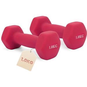 HCT STYLE Set Manubri Palestra Casa 2x1 kg in Ghisa con Rivestimento Vinilico