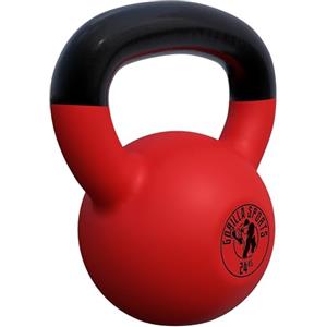 Gorilla Sports® Kettlebell - Singolo/Set, 2-32kg, Impugnatura Ergonomica, in Ghisa, Rivestimento in Vinile - Peso Sfera, Manubri, Pesi con Maniglia, Allenamento di Forza, Palestra, Casa, Fitness