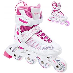 RAVEN Inline Skates Pattini in linea per bambini ragazze regolabili (Grace, 35-39 (23m-25,5cm))