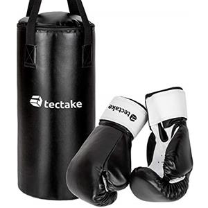 tectake® Set Sacco da Boxe professionale, Sacco Boxe con guantoni per Pugilato, MMA, Kickboxing, Muay Thai, Karate, Thaichi, pungiball adulti, boxing bag per Bambini da 8 anni in su