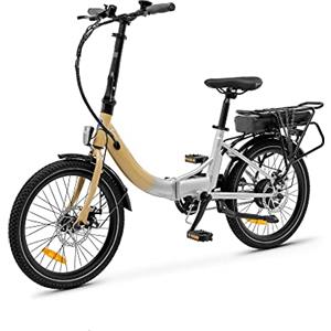 Lancia Ypsilon Brio, Bici Pieghevole Elettrica, Ruote 20", Autonomia Fino a 60 km, Motore 250W, Freni a Disco, Scatto Fisso, Rack posteriore,