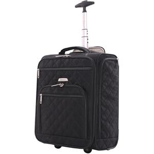 Aerolite 45x36x20cm easyJet massime 28L Valigia sotto sedile extra leggera morbida trapuntata Borsa da viaggio Trolley Bagaglio a mano easyJet 45x36x20 con 2 Ruote y 5 anni di garanzia, Nera