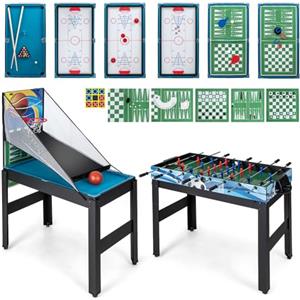 COSTWAY 15 in 1 Set da Tavolo da Gioco Combo, Tavolo Multigioco Basket Calcetto Hockey Biliardo Ping Pong Bowling Shuffleboard Scacchi ecc, Set Combinato per Giochi Multipli per Casa Ufficio Bar