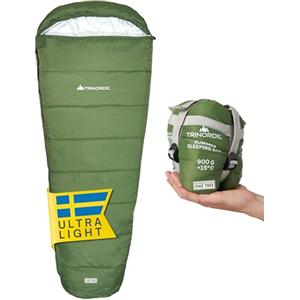 TRINORDIC Sacco a Pelo Estivo Trinordic Leggero - 900g, Extra Lungo con Cerniera Anti-Inceppamento - Sacco a Pelo Compatto e Ultraleggero per Adulti, Accessori da Campeggio per, Backpacking e Bikepacking