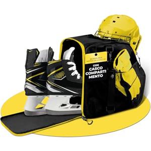 STYNGARD Borsa per pattini da ghiaccio da donna e da uomo, in linea - Modello Ottawa (Nero-giallo)