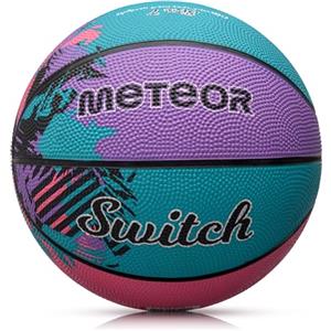 meteor Pallone Basket Palla da Basketball - Dimensione Bambini Giovani per Allenamento e Divertimento - Gonfiabili Pallacanestro Mini con Superficie Antiscivolo