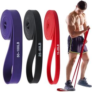 JATEKA Elastici Fitness, 3 Stück Elastici Palestra, 100% Lattice Elastico Fitness, Elastico Palestra Pilates Yoga Powerlifting Crossfit Uomini Donne
