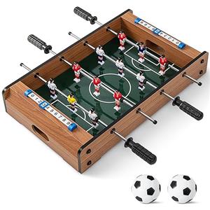 RELAX4LIFE Mini Calcio Balilla con 4 Aste, Segnapunti e 2 Palline, per Bambini e Adulti, per Feste (Modello 1)