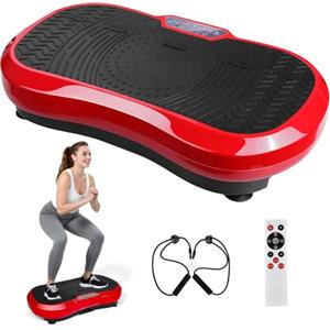 TLGREEN Pedana Vibrante,Capacità di carico 180 kg ,120 livelli + 3 programmi di allenamentocon motore ultra silenzioso,con telecomando,allenamento completo,perdita di grasso,con fasce di allenamento