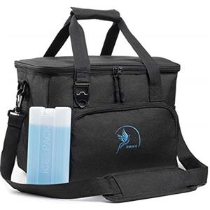 Obics® Borsa termica porta pranzo 20 litri nero (piccolo) - Frigo isoterma portatile alimenti, ufficio, picnic e da viaggio - Borsa-Frigo rigidia e termiche isolata - Box frigorifero e thermico