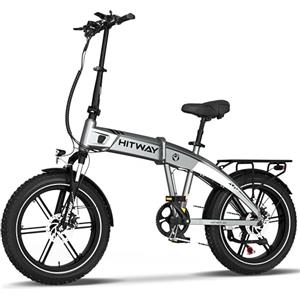 HITWAY 20 * 4.0" Bici Elettrica, Batteria 48V 10,4Ah fino a 50-100KM, 250W Motore Fat Tire E Bike, Pedelec Pieghevole con 7 Velocità per Pendolari Adulti
