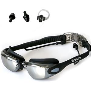 Hersvin Occhialini Nuoto Anti-UV Anti-Nebbia per Uomini Adulti Donne Bambini