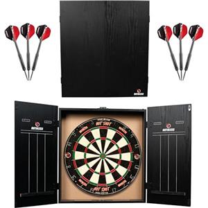 Ruthless Home Darts Center, centro completo per freccette con armadio, bersaglio e 2 set di freccette (CAB518)