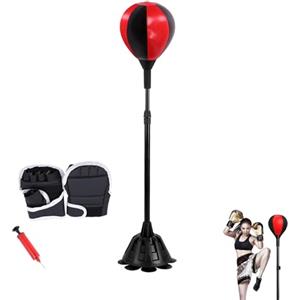 MAGIC SELECT Palla da Boxe con Supporto Regolabile, Sacco da Boxe Verticale, Base Fissa, Include Guanti da Boxe, Pompa e Cacciavite. Palla in PU ad Alto Rimbalzo. Per l'Allenamento a Casa di Bambini e Adulti.