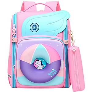 Balakaka Zaino Scuola per Ragazze e Ragazzi, Leggero Impermeabili Zaino Scuola di Grande Capacità con Più Scomparti, Traspirante Cartella Scuola Elementare Bambina di 7-13 Anni