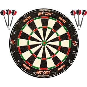 Ruthless Hot Shot, bersaglio per freccette Endurance in sisal con 2 set di freccette con punta in acciaio (DB073)