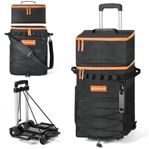 Odoland 48/72 lattine soft cooler con ruote e maniglia Forziere del ghiaccio pieghevole su ruote per il campeggio in spiaggia, viaggi e picnic