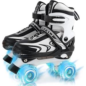 DUZSKJ Pattini a rotelle per ragazzi e bambini principianti, 4 taglie (viola, L)