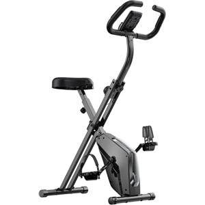 Dskeuzeew Cyclette Pieghevole da Casa, Bicicletta da Interno Silenziosa con Schermo LCD e Delle Pulsazioni, Bici da Fitness Magnetica con 16 Livelli di Resistenza, Capacità Max 150KG