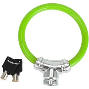 Hihaha Lucchetto per Bicicletta con Chiave/Anello Portatile Cavo Antifurto per Bici da Montagna Bici da Strada/per Mini Lucchetto ad Anello Lega ABS PVC 39cm / 1 Pezzo Verde