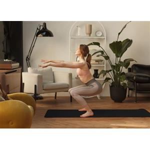 BIANCHERIAWEB Tappetino Fitness Ammortizzante Antiscivolo 4mm Tappeto Sport Yoga Pilates 61x173 Nero