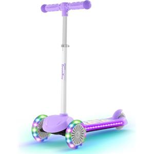 BremToy Monopattino Bambini 3 Anni, Monopattino per Bambini con Ponte Illuminato e Ruote in PU a LED, Altezza Regolabile su 4 Livelli, Frenata Reattiva, Leggero, per Principianti da 3 a 8 Anni