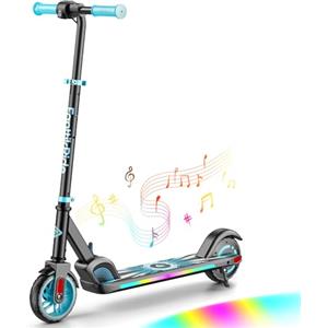 FanttikRide C9 Apex Monopattino Elettrico per Bambini 120-160cm, Altoparlante Bluetooth, Luci Arcobaleno, 8/13/16 km/h, Autonomia di 8 km, Altezza Regolabile, Pieghevole, per Bambini fino a 60kg, Blu